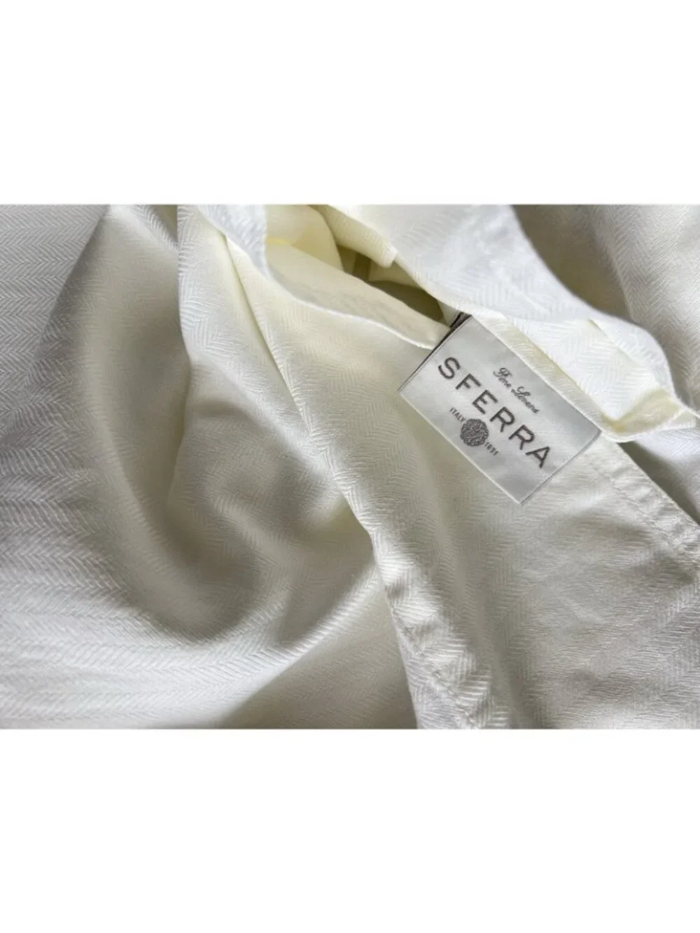 SFERRA Pillowcase PAIR Std IVORY Cream 100% Egyptian Cotton ITALY LUXURY Linens